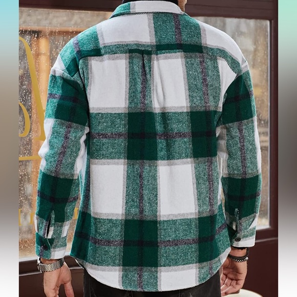 BRAND NEW MENS TRENDY PLAID FLANNEL SHIRT NWT (FALL FASHION) - Picture 2 of 5
